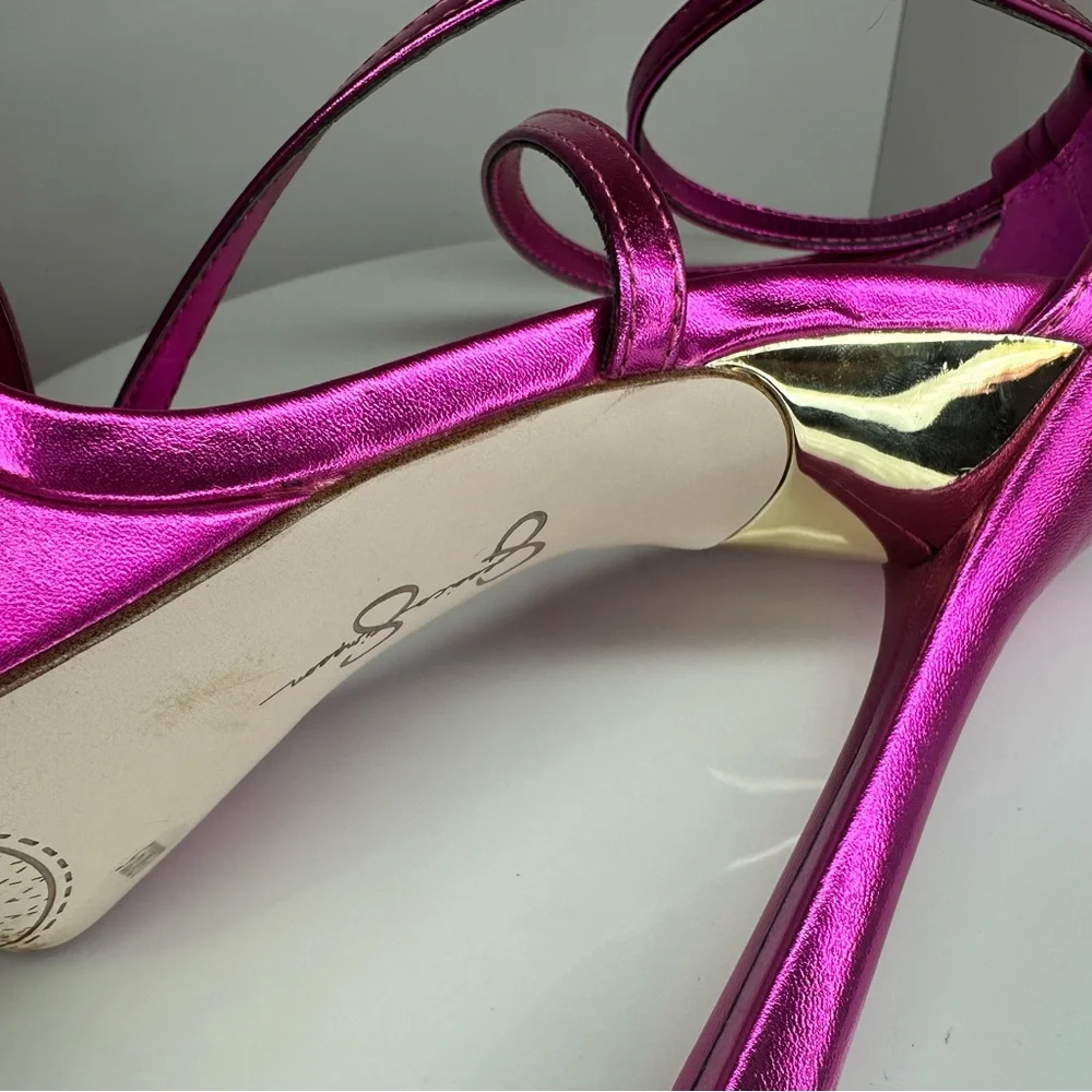 Jessica Simpson Shyremin Fuchsia Strappy Heels - Picture 11 of 13